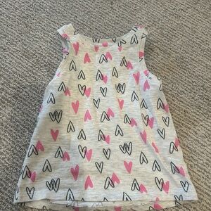 Cat & Jack Girls' Heart Tank Top - Pink & grey